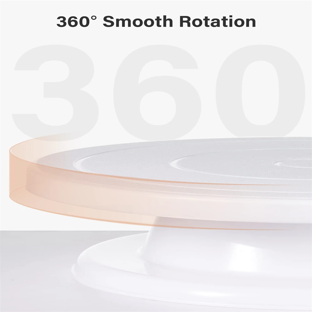 Cake Turntable Baking Supplies Cake Tools Rotating Bearing Turntable 6Pcs/Set Plastic Cake Turntable Rotating Cake Plastic Dough Pastry Decorating Cream Stand Rotary Table DIY Pan Baking Tool