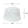 Cake Carrier with Lid and Handle Dustproof Round Cake Cover Portable Cake Box for Doughnuts Camping Desserts Cookies Dishes 6