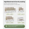 Aluminum Outdoor Patio Furniture Set,HDPE Rope 4 Piece Modern Sectional Conversation Sets with Dual-Layer Coffee Table, 6