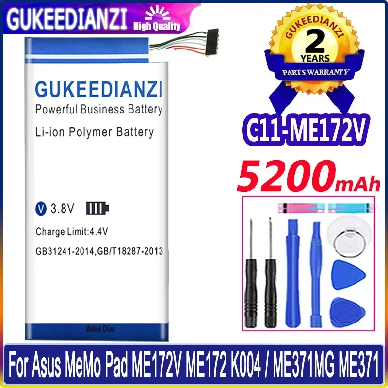 5200mAh Tablet Battery for Asus MeMo Pad ME172V ME172 K004 / ME371MG ME371, C11-ME172V, Long-lasting Power