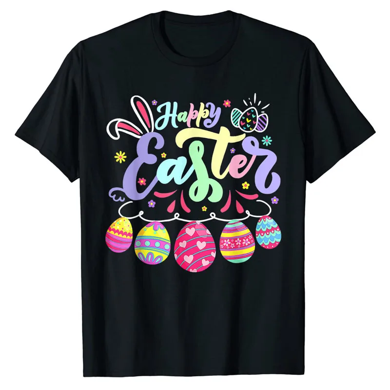 

Happy Easter Bunny Spring Easter Egg Hunt Easter Women Girl T-Shirt Short Sleeve Blouses Graphic Tee Tops Gnome Bunnies Apparel