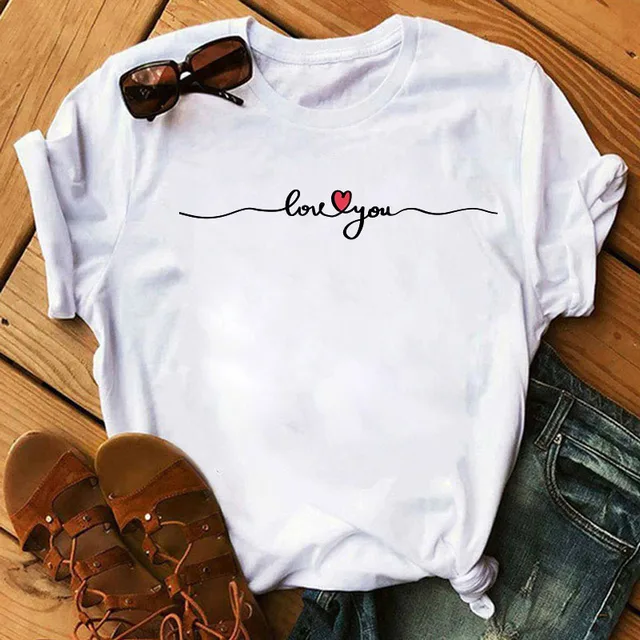 Than Heart Women's T-shirt Harajuku Love T Shirt Women Fashion Ladies Black Graphic T Shirts Women 2022 New Summer Femme Clothes JW394