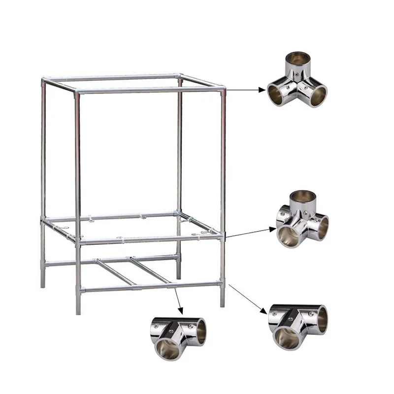 Zinc alloy connector for 25mm tube pipe Movable fastening Clothes Display rack