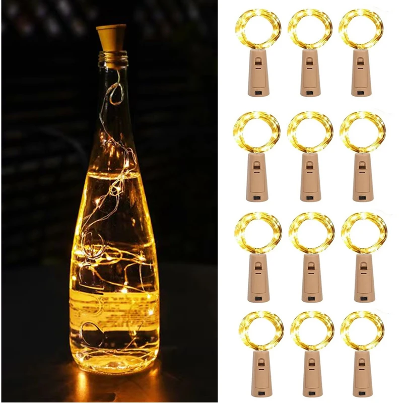 

1/2/5/10/20pcs Wine Bottle Light with Cork LED String Lights Battery Fairy Lights Garland Christmas Party Wedding Bar Decoration