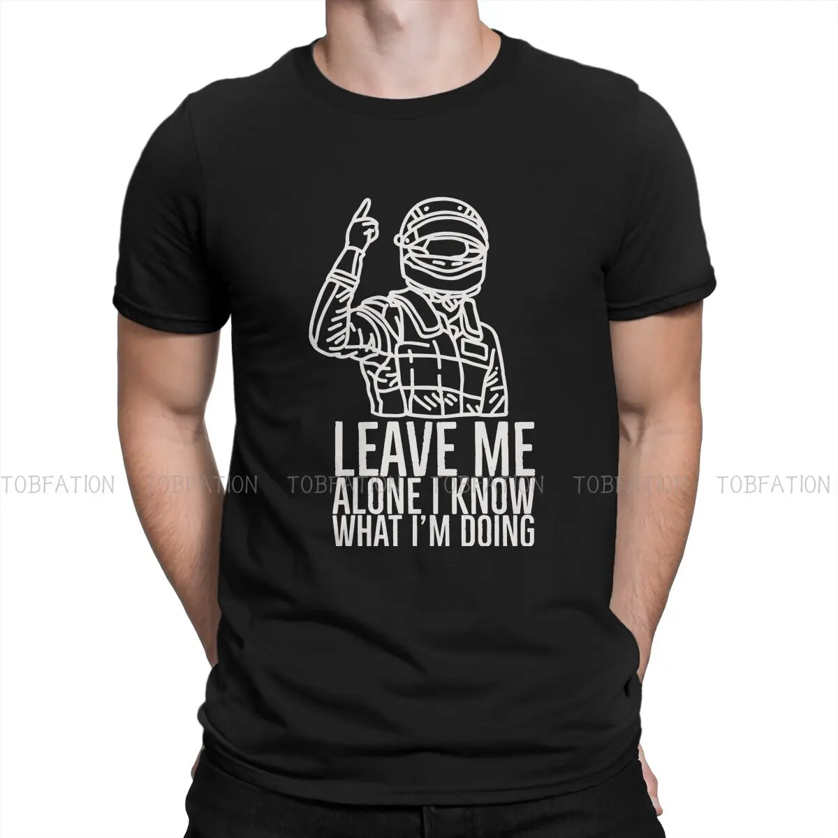 

F1 Car Racing Leave Me Alone Kimi Raikkonen Racer T Shirt Goth Men's Tees Summer 100% Cotton Clothing O-Neck TShirt