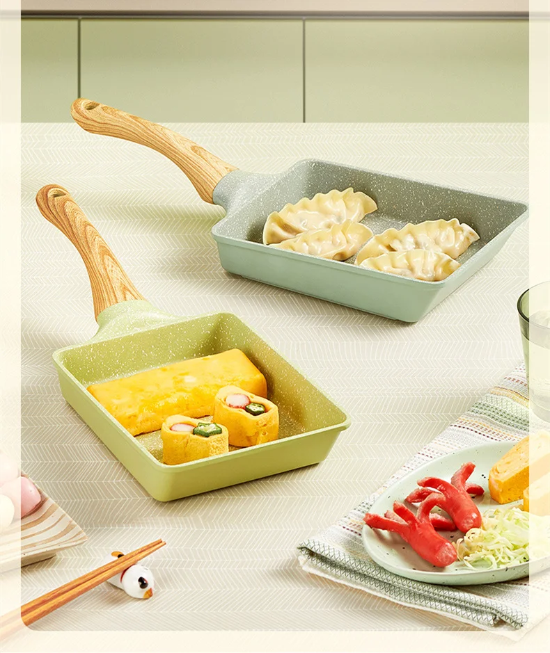Non-Stick Frying Pan Pot Stone Square Omelette Frying Pan