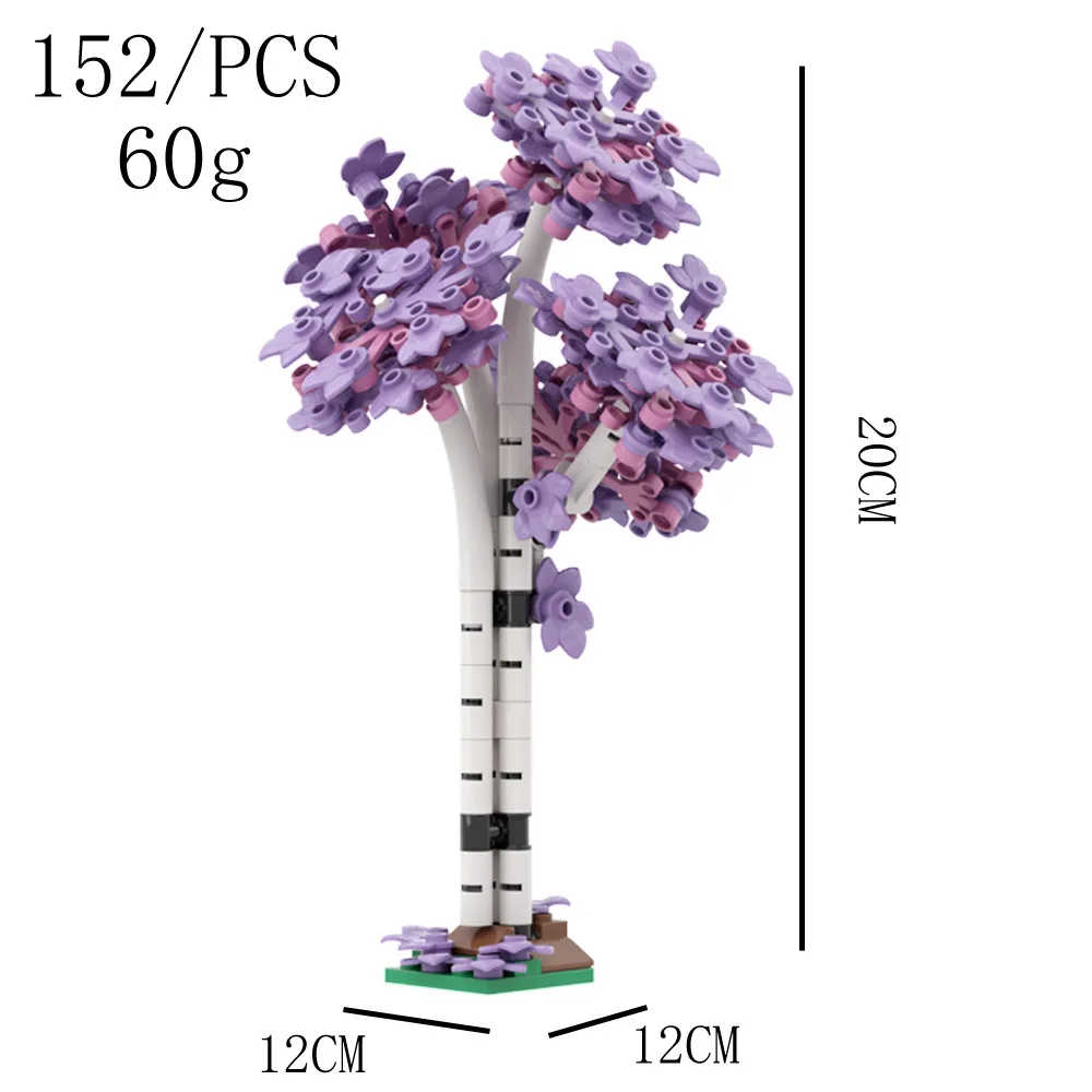 MOC Assembled 152PCS Poplar Tree Big Banyan Building Blocks City Plant Scene Ornaments Toys Bricks DIY Model Parts Set For Kids