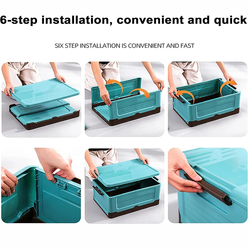 Foldable storage cabinet for storing books, clothes, and organizing plastic household storage boxes for cars