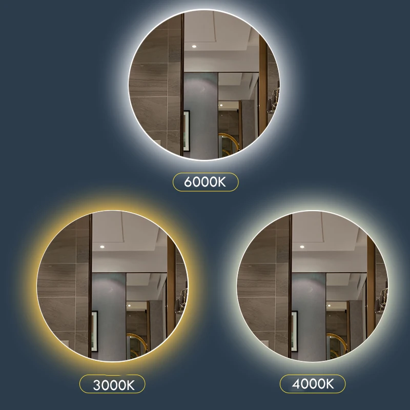 Round Smart LED Defogging Mirror 5
