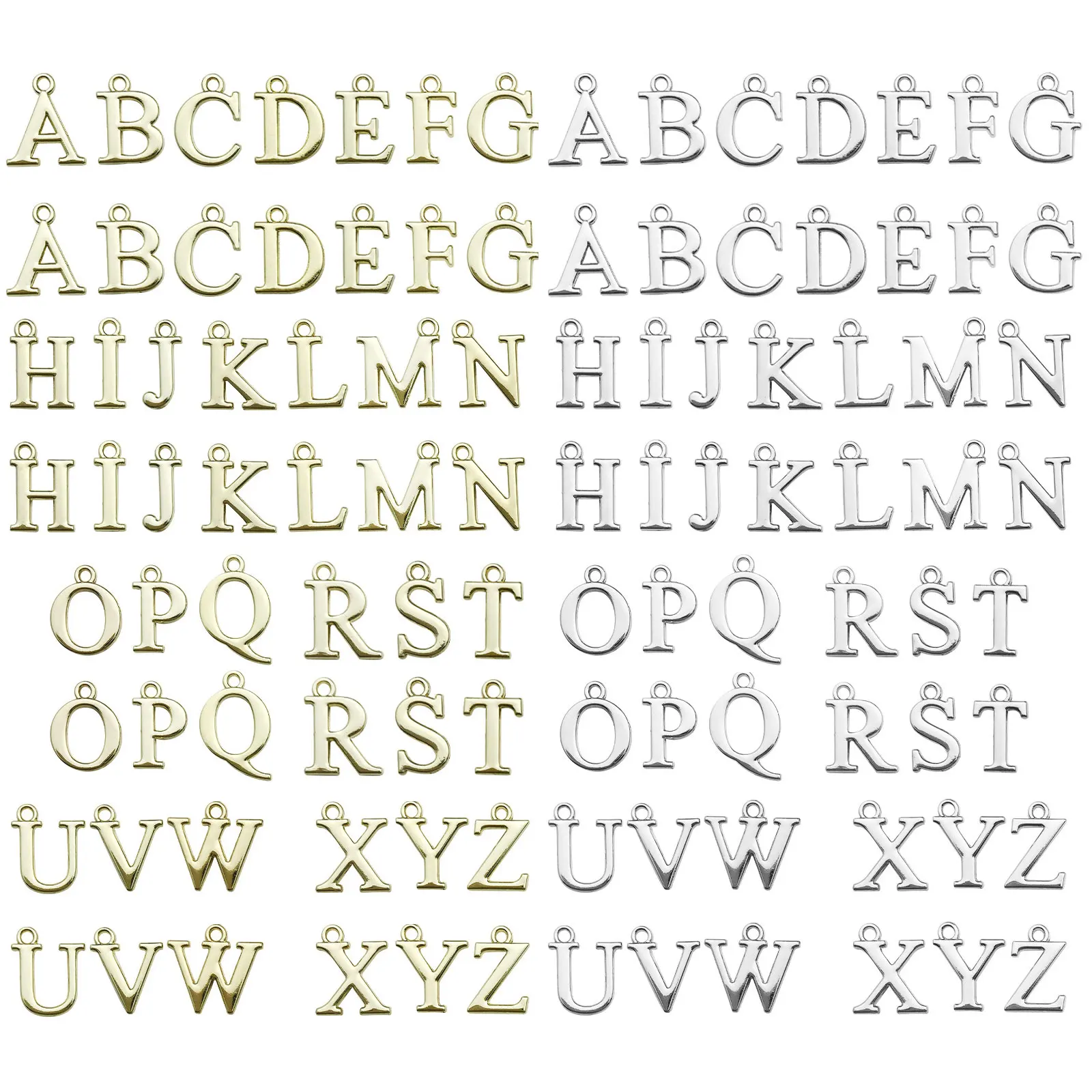 Collier Chic Avec 26 Lettres Anglaises Et Perles D'imitation Argenté - Neuf Avec étiquettes