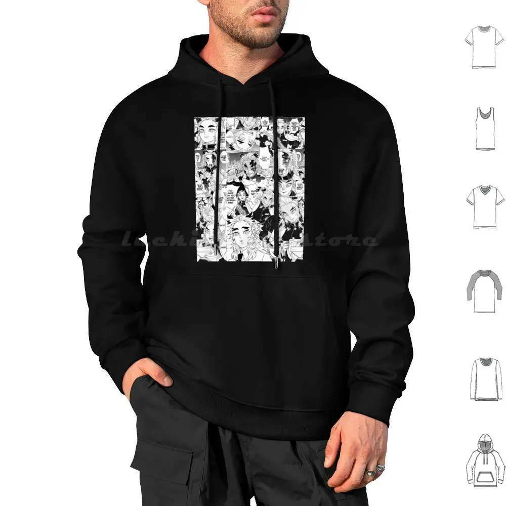 Felpa Con Cappuccio In Cotone Manica Lunga Tanjiro Kamado Agamatsu Inosuke Tomioka Fire Breathing Hashira Fire Hashira Water Breathing
