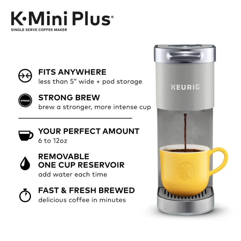 Keurig K-Mini Plus Single Serve K-Cup Pod Coffee Maker, Studio Gray