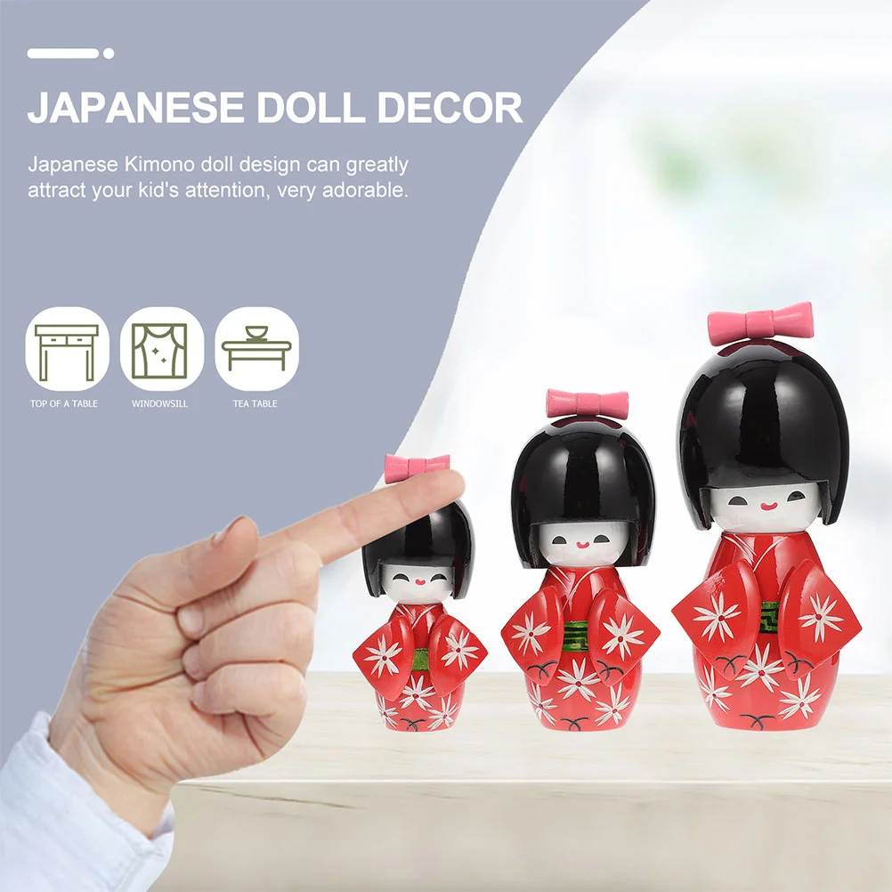 Kimono Giapponese Regalo Home Crafts Style Desktop Ornamento Kimono Wood Capodanno Decor Household Kokeshi