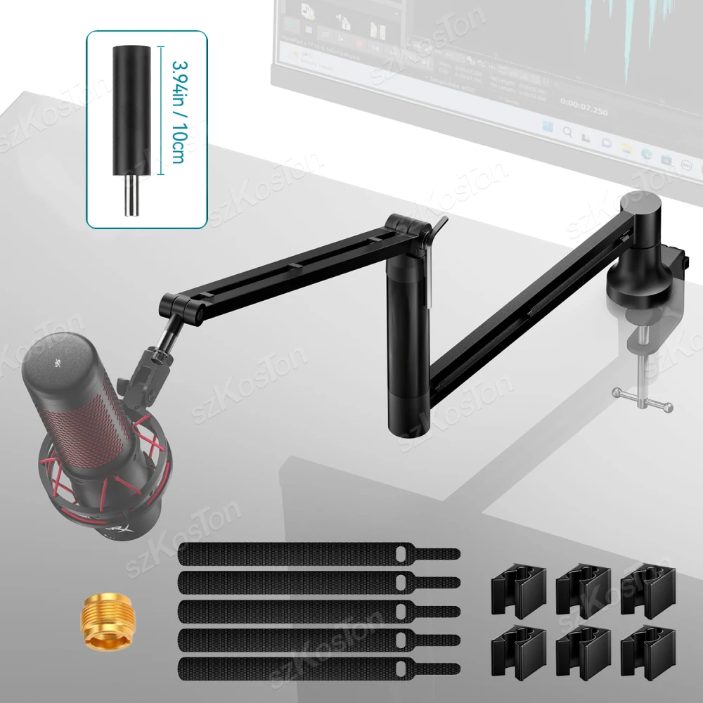 Adjustable-Microphone-Boom-Arm-Extended-Riser-with-Cable-Management-Low ...