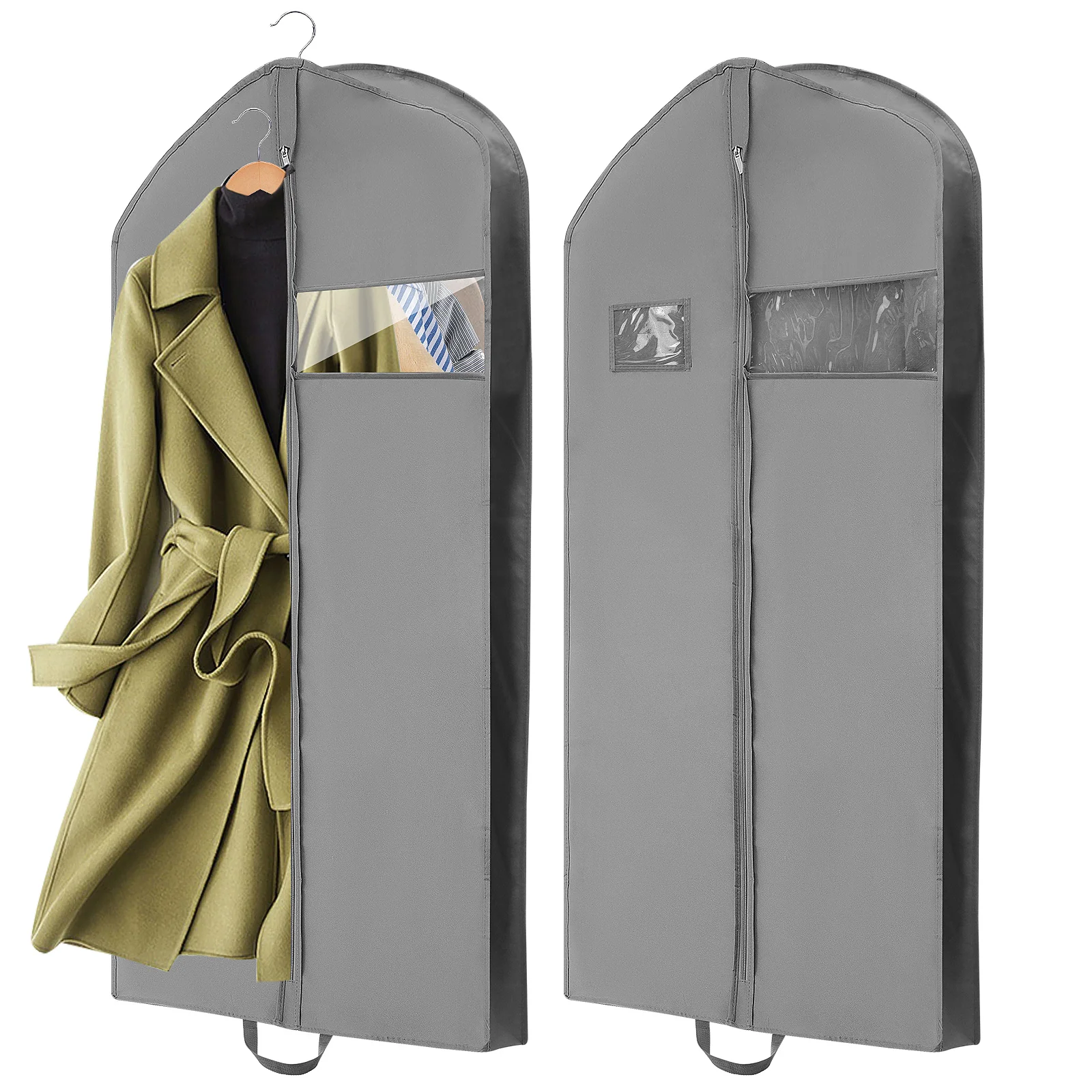 

2 Pcs Dust Cover Clothes Bag Dance Costume Garment Suit Bags 10cm For Travel Pvc Storage Moving Supplies Man Hanging