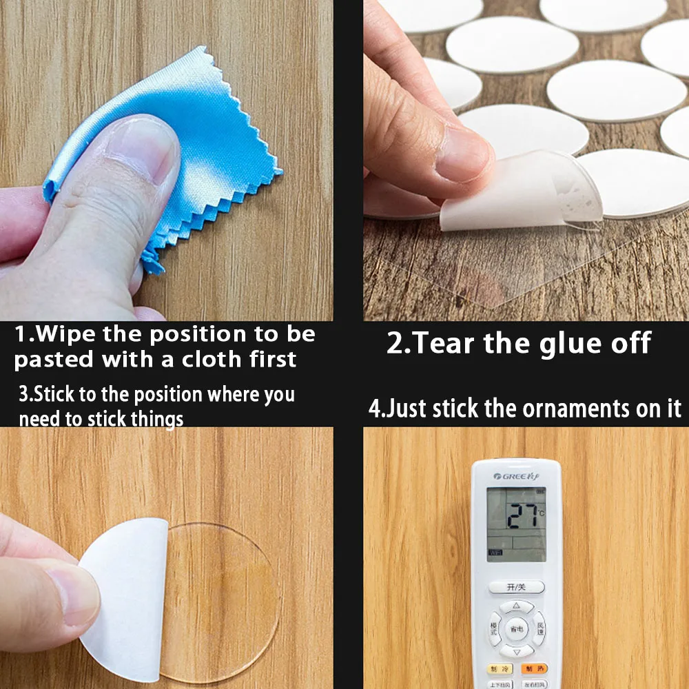 Double Sided Adhesive Tape Double Sided Tape Adhesive Tape Self Adhesive Sticker 50Pcs/100Pcs Transparent Double-Sided Tape Stickers Adhesive Dots Round Acrylic No Traces Waterproof Dot Sticker For Craft DIY
