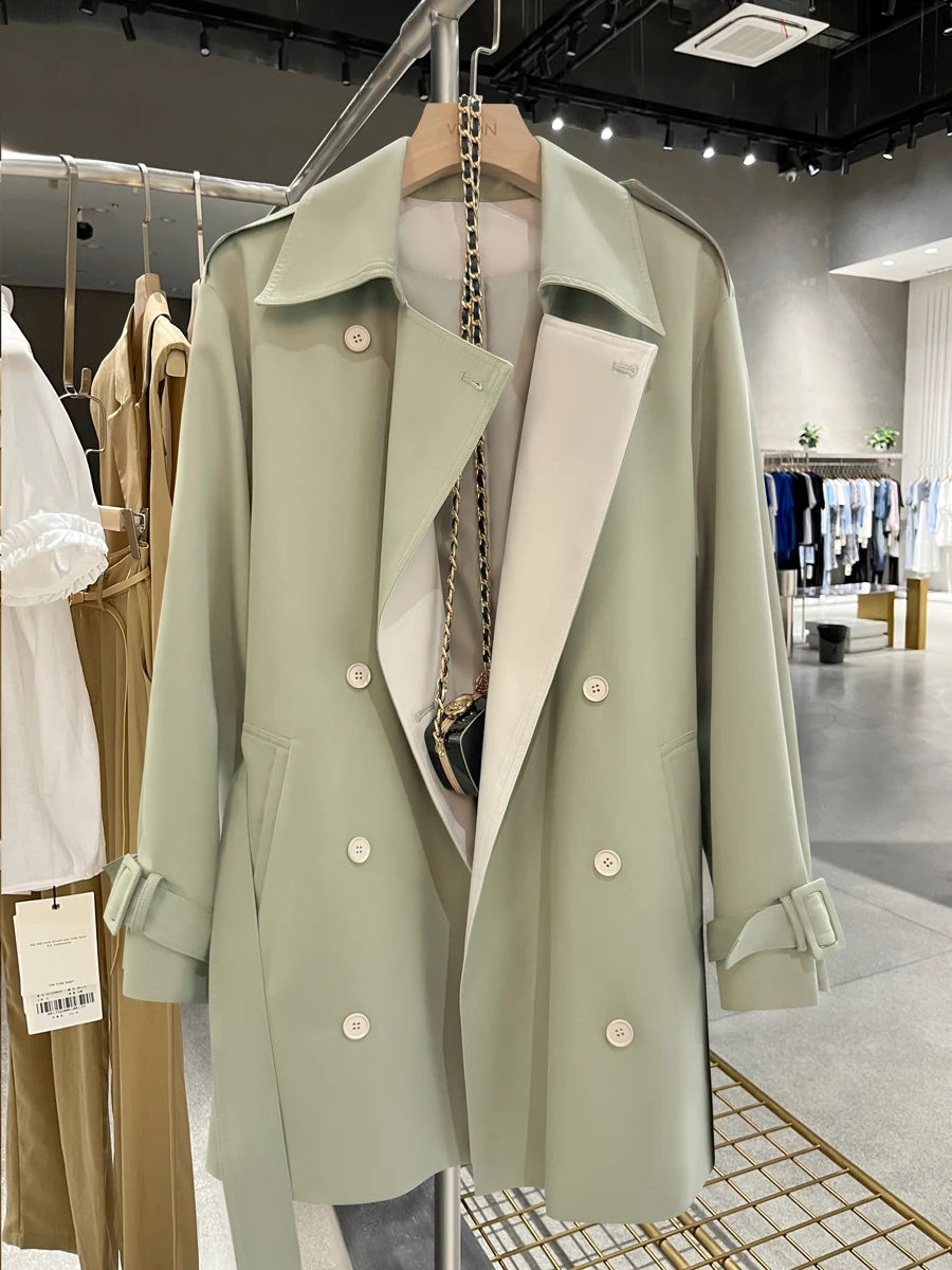 

SuperAen зеленая Повседневная ветровка для женщин 2024 весна и осень Новая высококачественная ветровка