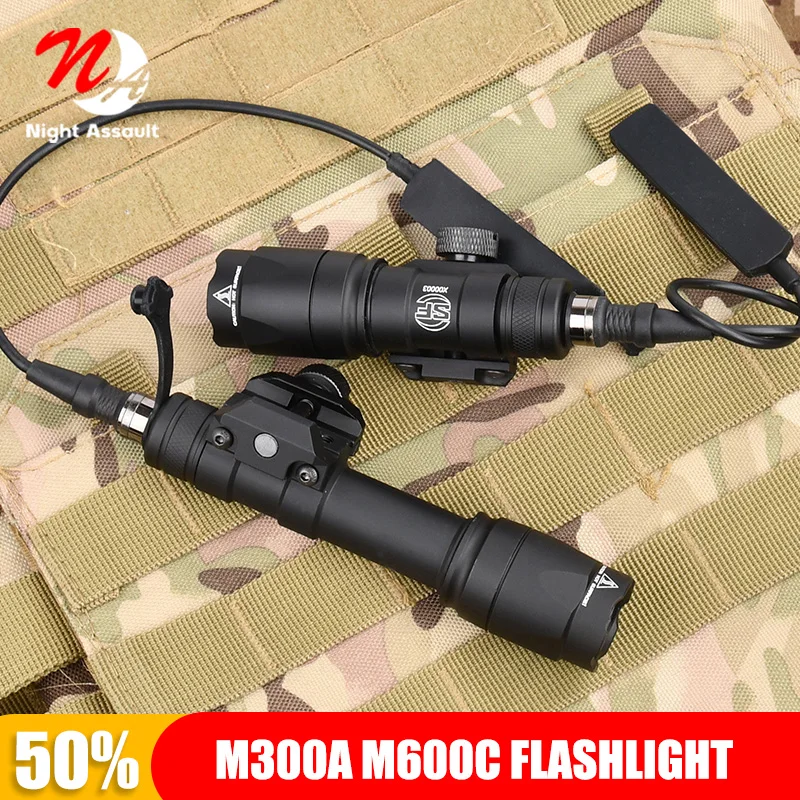 

M600C M300A Powerful Tactical Flashlight Surefir M600 Scout Rifle Gun Weapon LED Light Fit 20mm Rail Hunting lamp Airsoft acceso
