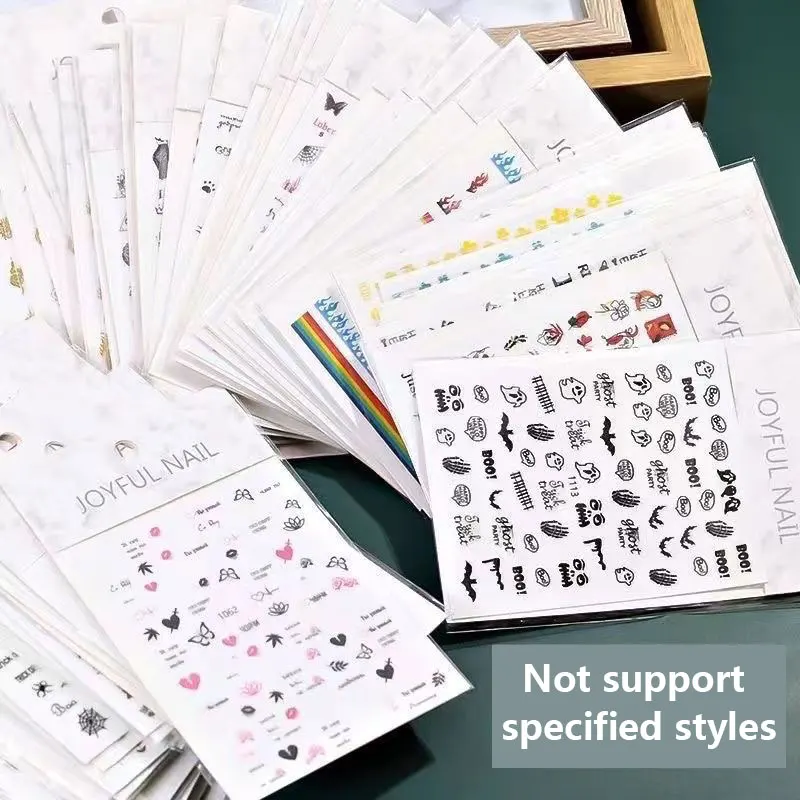 Random 50 PCS Stickers for nails Press on nails Toe nail art Decoration Women manicure supplies 4