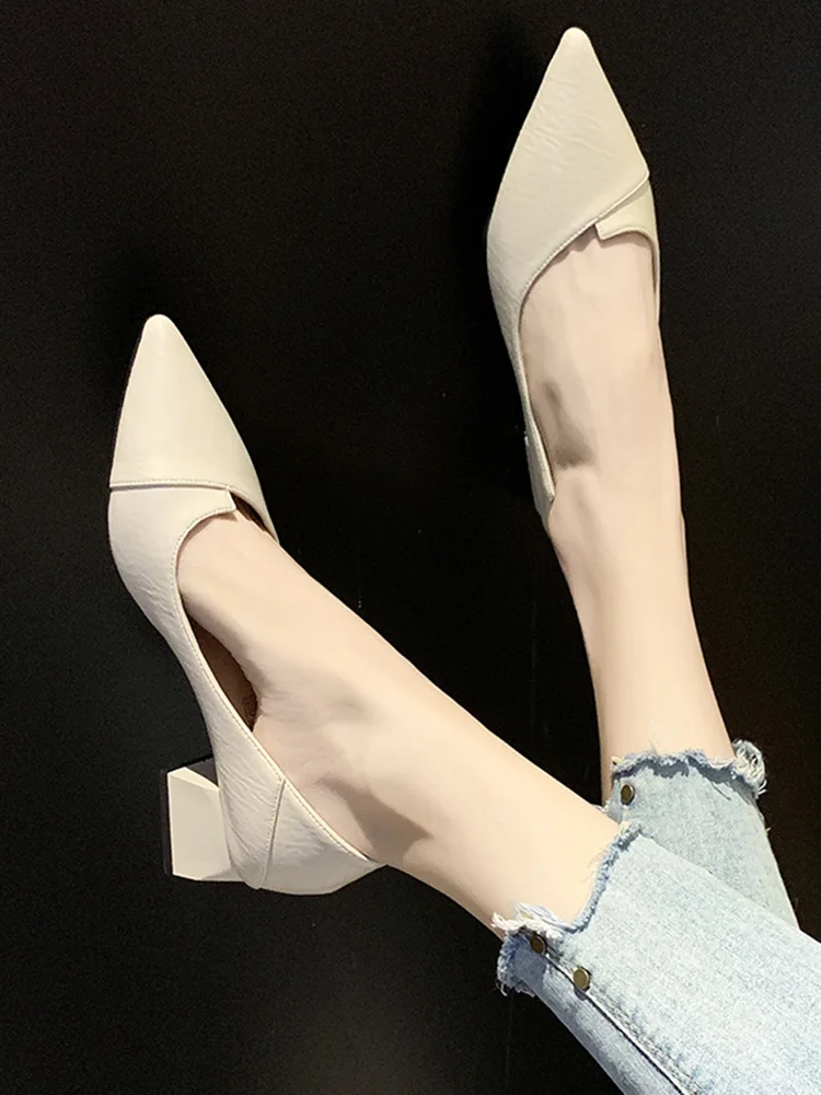 

2023 New Fashion Versatile Girl's High Heel Shoes In Spring High Heel Shoes 4400
