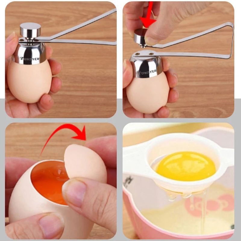 Ouvre-œuf Acier Inoxydable Double Tête - Outil Cuisine Pour Desserts