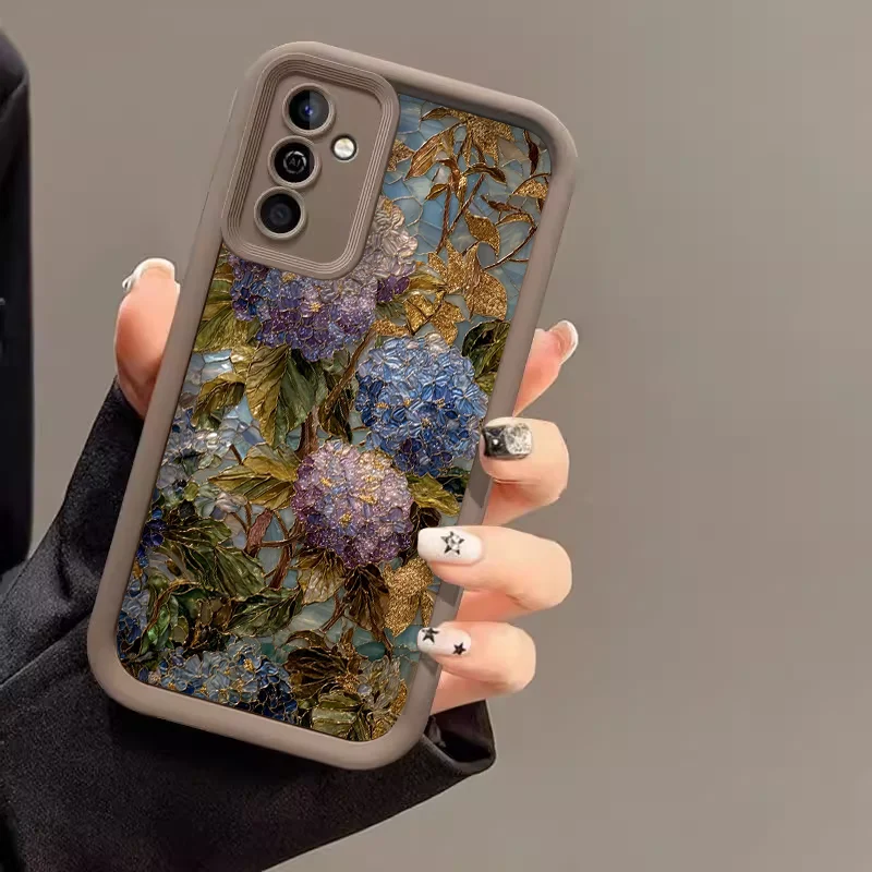 Creative Blue Hydrangea Floral Soft Phone Case Cover