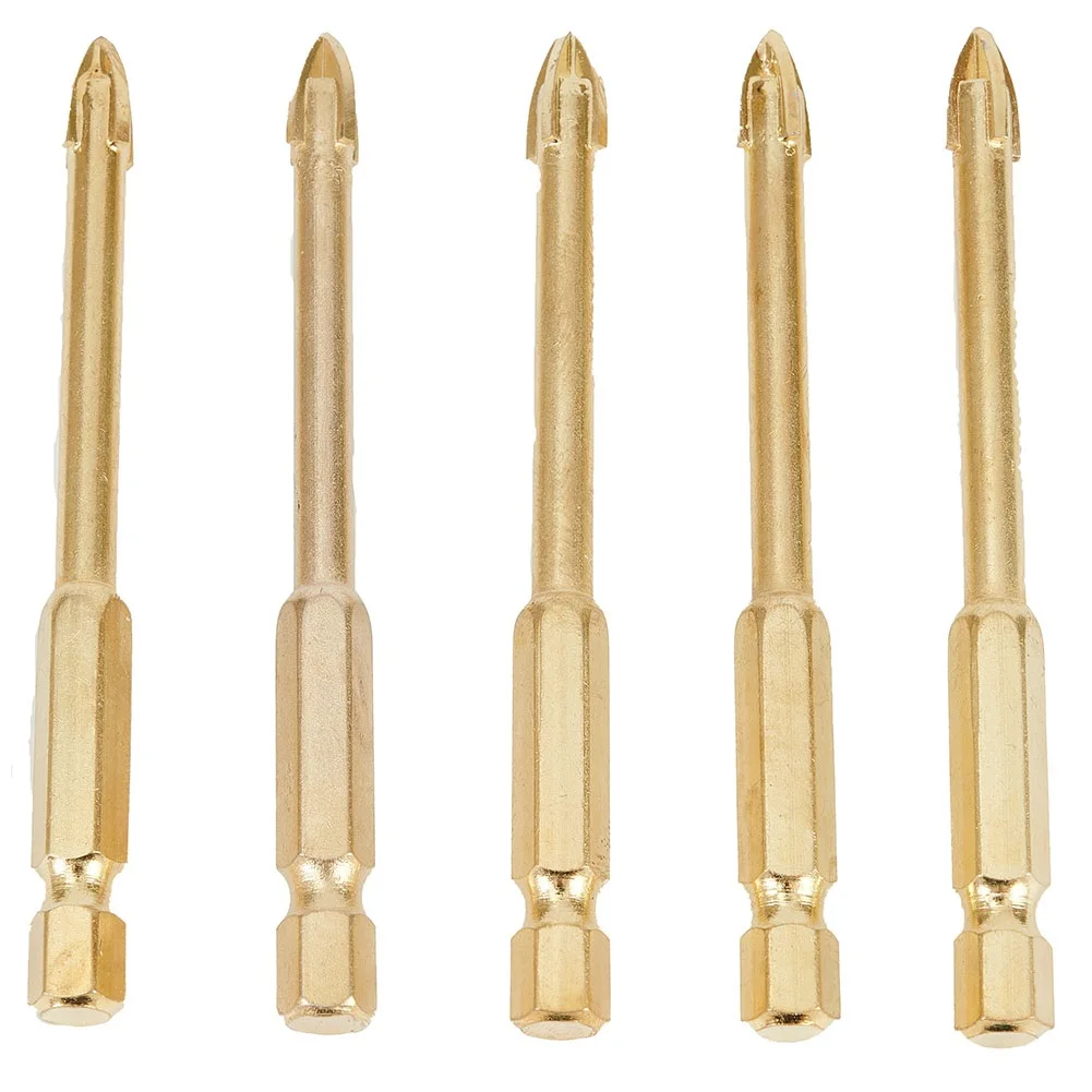 

Bits Drill Bits Glass Drill Wood Accessories Cement Metal Tile Marble Tools 5pcs/Set With 4 Cutting Edges Ceramic