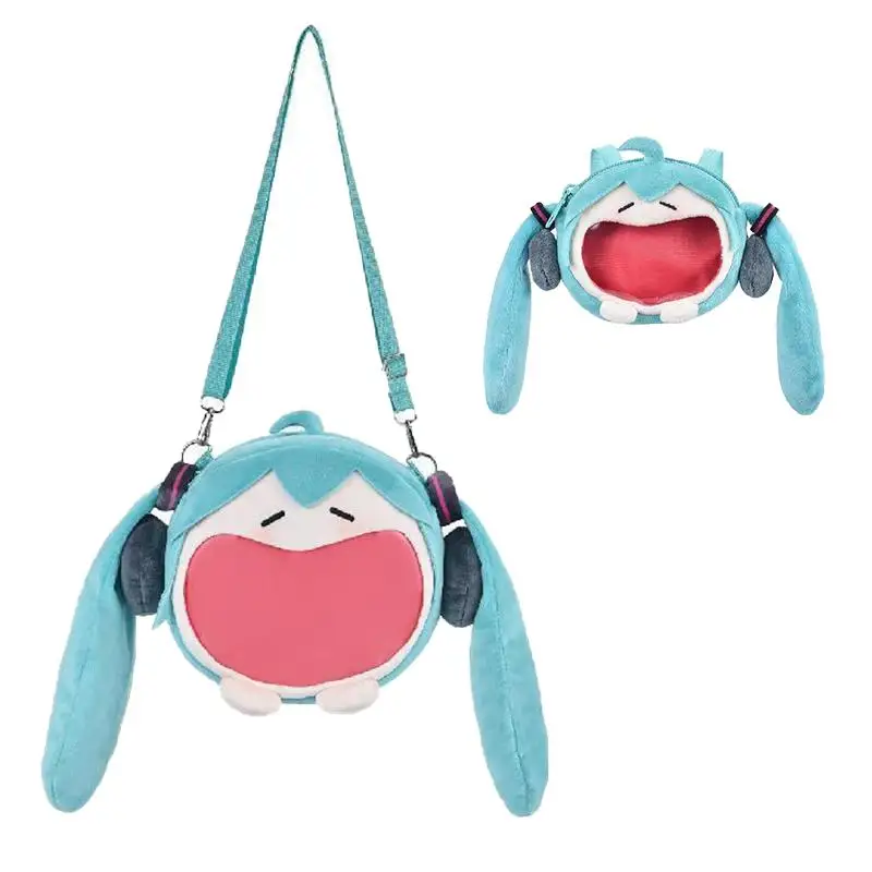 

Милая сумка-мессенджер Hatsune Miku с мультяшным аниме, плюшевая прозрачная мини-сумка для боли, сумка для хранения наушников, контейнер, подарок ...