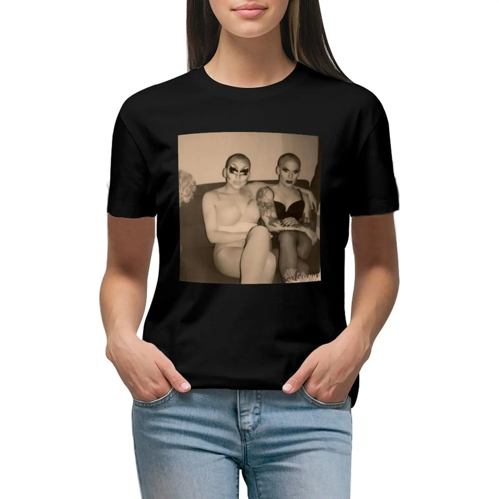 

Trixie & Katya - Behind the Scenes T-Shirt summer top plus size tops kawaii clothes summer clothes for Women