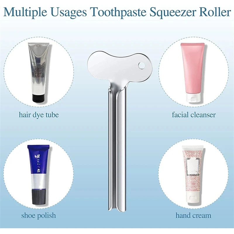 1-6 Pcs Stainless Steel Toothpaste Tube Squeezers Metal Key Toothpaste Squeezers for Bathroom Hair Dye Cosmetic Tubes Squeezer 5