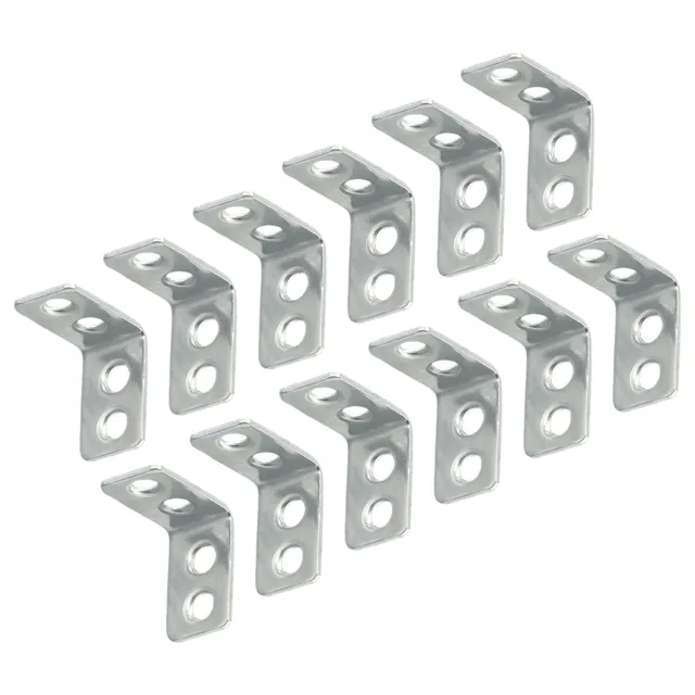 12pcs L-Shaped Corner Brackets Metal Corner Braces Drawer Shelf Wall Bracket Fixing Right Angle Corners Brace Furniture Hardware 3