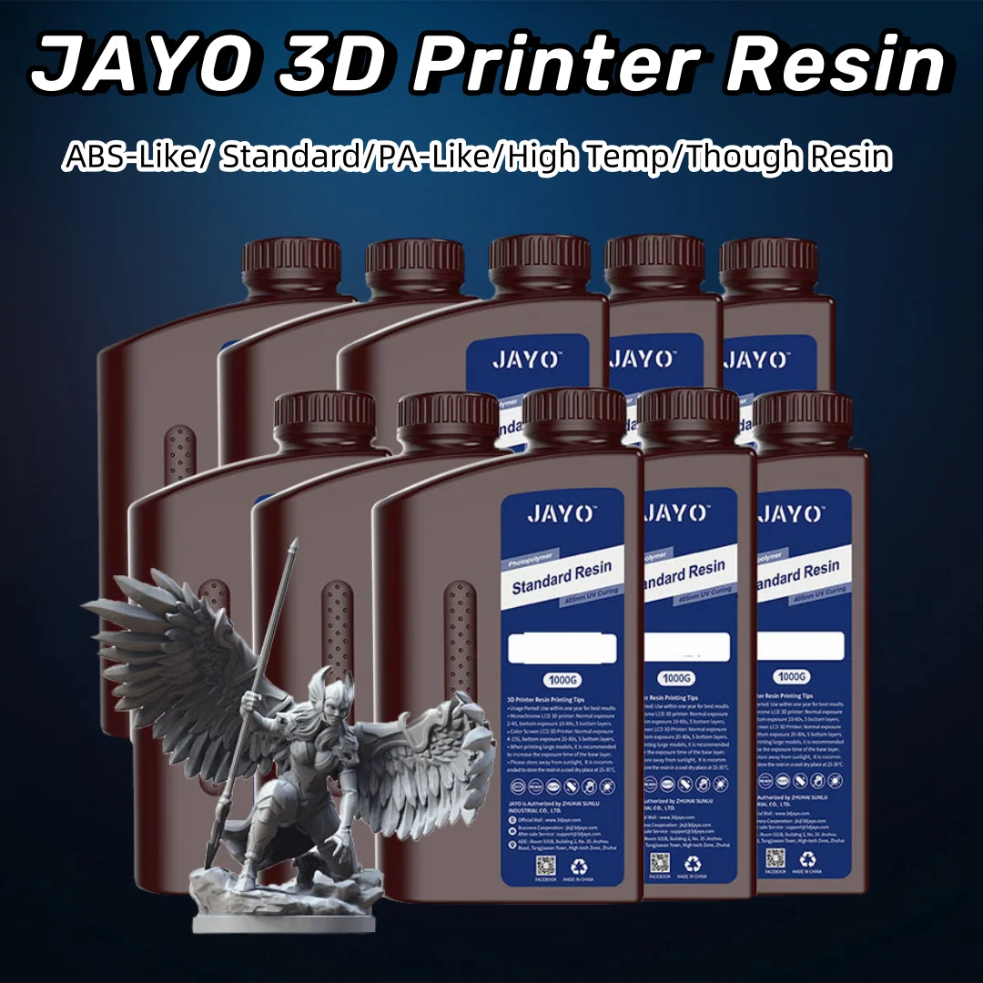 

JAYO 3D Resin ABS-Like/ Standard/PA-Like/High Temp/Though 10KG 395-405nm UV Curing Photopolymer Rapid Resin for LCD/DLP Printer