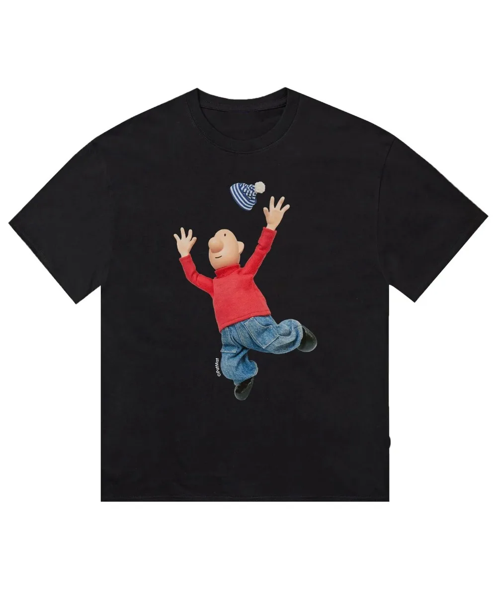 Lustiges T-Shirt mit Cartoon-Charakter-Print, Modischer Trend, Kurzarm, Rundhalsausschnitt, Lässige Streetwear, Lebhaftes Geometrisches Design – Detail 11