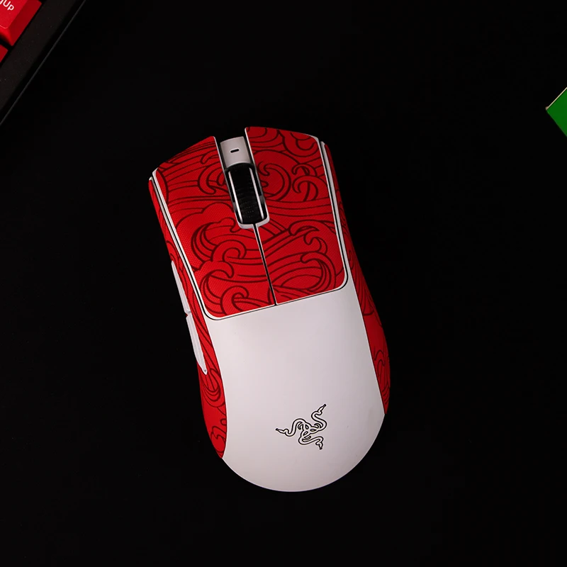 Esports Tiger Gaming Mouse Grip Tape Adesivos Laterais da Pele Resistente ao Suor para Razer Deathadder v3 Pro sem Fio - Imagem 6