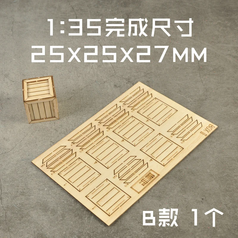 Maßstab 1:35 Miniatur-Holzkiste/Tabletthalterung Montagemodell Handmake Diy Sandtisch Szenenlayout Materialien Diorama Kit 1 Stück – Detail 3
