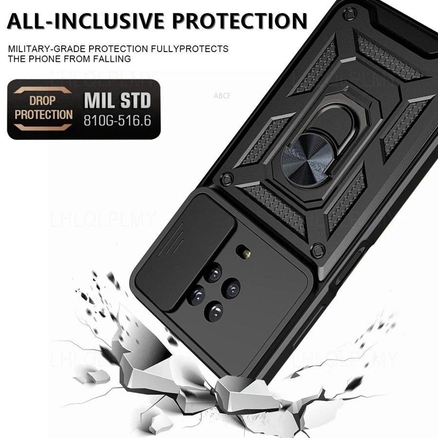 Ultimate Camera Protection Phone Armor Case with Hybrid Ring Back Cover