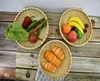 Natural Handmade Bamboo Baskets Fruit Vegetables Bread Rattan Steamed Storage Basket Home Tableware Storage Box bread basket 6