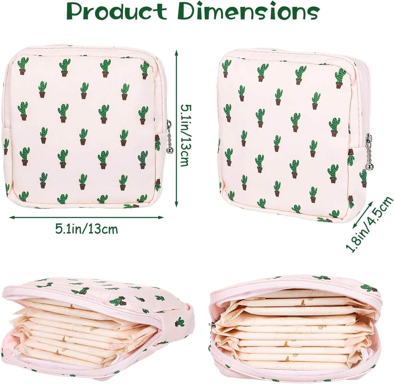 Borsa portatile per il ciclo mestruale, impermeabile, per la conservazione di assorbenti e tamponi, e piccole borse per il trucco, regalo per donne e ragazze. - immagine 3
