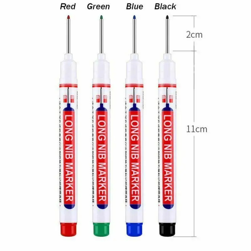 금속 천공 펜에 대 한 새로운 20mm 깊은 구멍 긴 펜촉 머리 마커 방수 욕실 목공 장식 다목적 도구