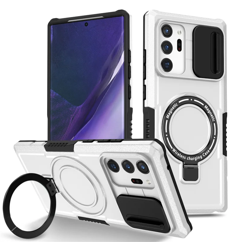 Luxury Magnetic Wireless Charging Case with Ring Holder