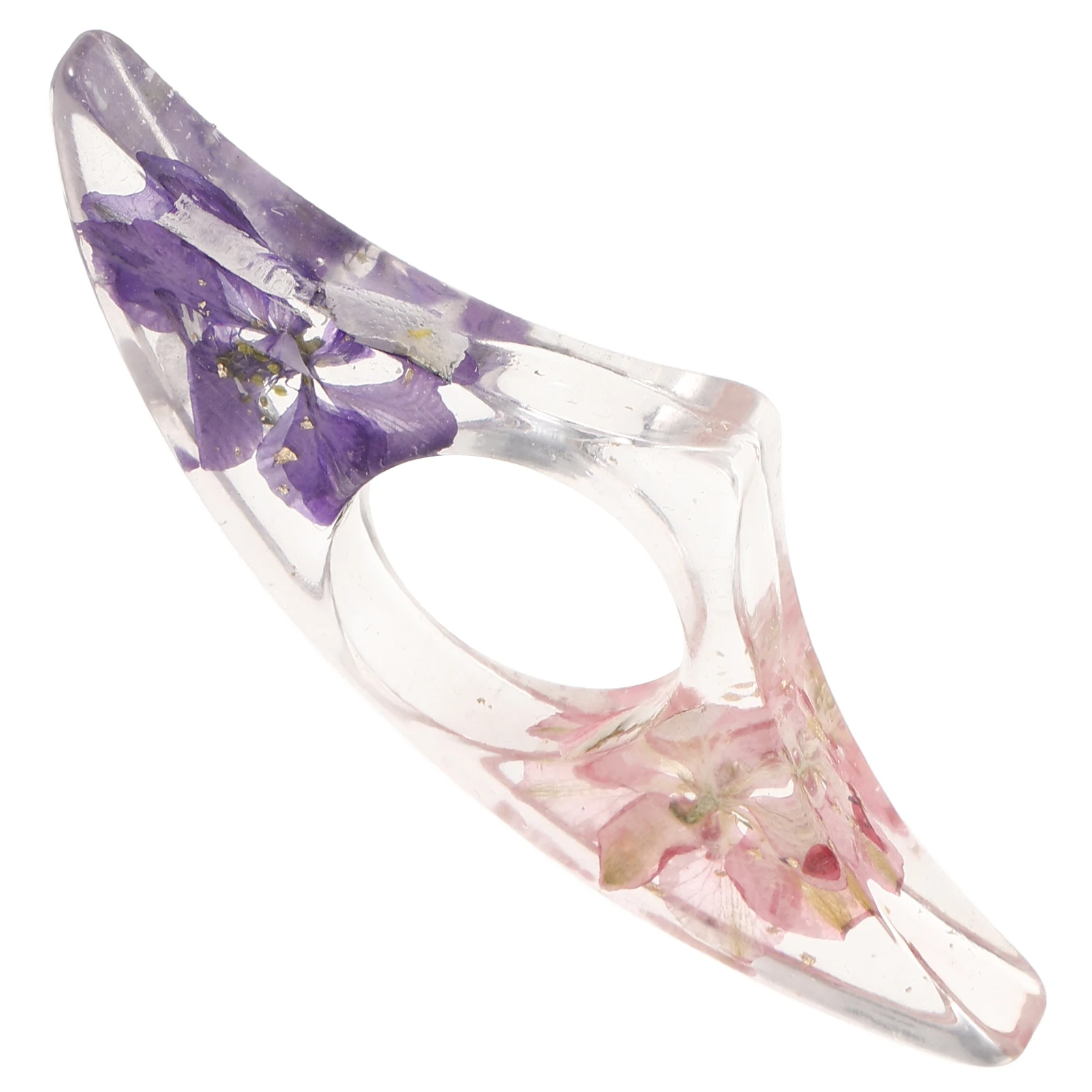 Creative Dried Flower Thumb Bookmark Transparent Ring For Reading Accessories Book Lovers Teachers Students Floral Bookclip Book