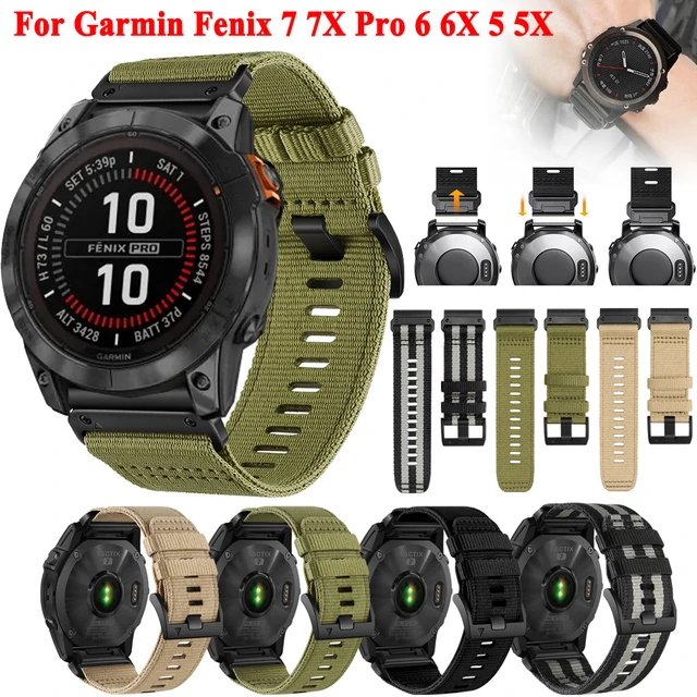 Quick Fit Rugged Nylon Sport Watch Band Strap For Garmin Fenix 7 7X 6 6X Pro  5X