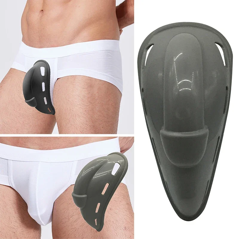 Men Enlarge Breathless Bulge Pouch Protection Push Up Cup Brief Breathable Solid Color Underwear Swimwear Comfortable Male Pad