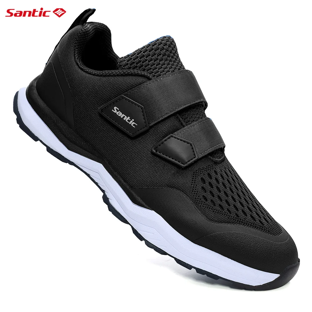 Santic Casual Mountain Bike Shoes Fits SPD Pedal Men's Cycling Shoes Rubber Sole 3D Mesh Fabric Multi-purpose Running Sneakers 5