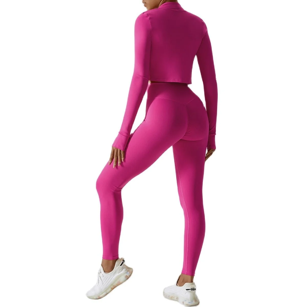 Elevate your workout wardrobe with the NCLAGEN Women Sportwear 3 Piece Set. This comprehensive ensemble includes a sleek yoga top, a comfortable jacket, and form-fitting leggings, ensuring you're ready for any fitness challenge. 2