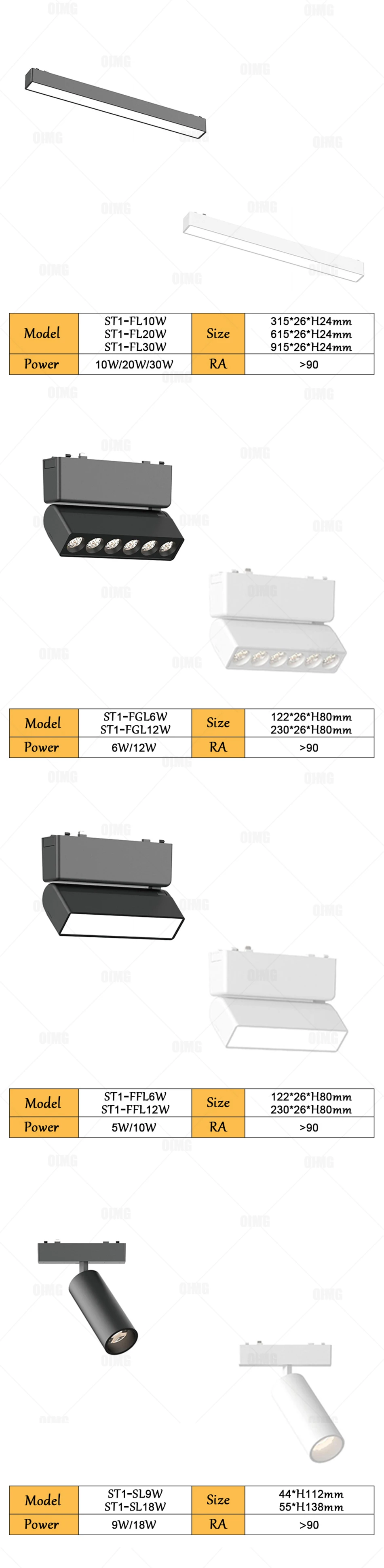 Description Picture 6 of item48v Magnet 6mm Ultra Thin Led Ceiling Lights Surface Mounted Magnetic Track Lights System Led Ceiling Lamp Rail Light Spotlight