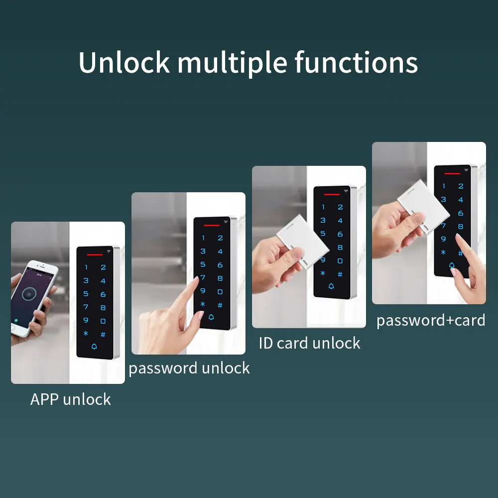 Tuya App Wifi Access Control Keypads 125khz 13.6Mhz RFID Keyfob Access Control Kit Wiegand 26 IP67 Waterproof 2000 User