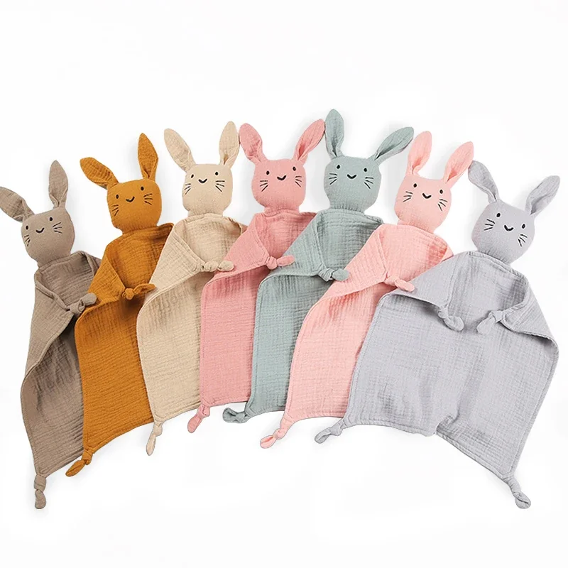 Baby Soother Appease Towel Bib Soft Animal Cat Sleeping Doll Teether Infants Soft Comfort Sleeping Nursing Cuddling Blanket Toys
