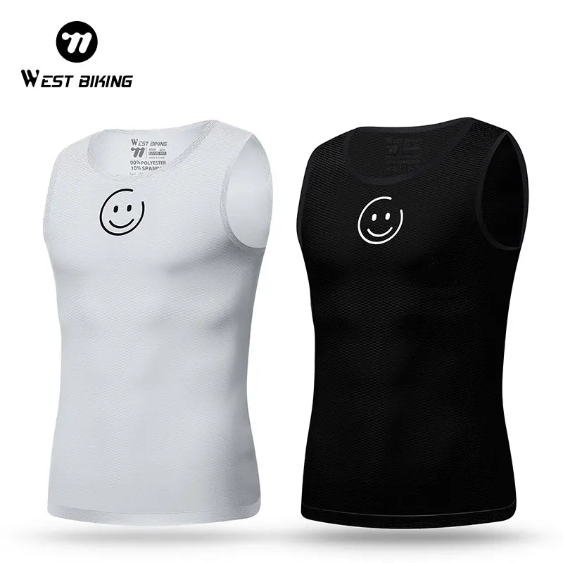 WEST BIKING Cycling Base Layer Men Undershirt Quick Dry Bicycle Sleeveless Jersey High Elastic MTB Road Bike T-shirt Sports Vest