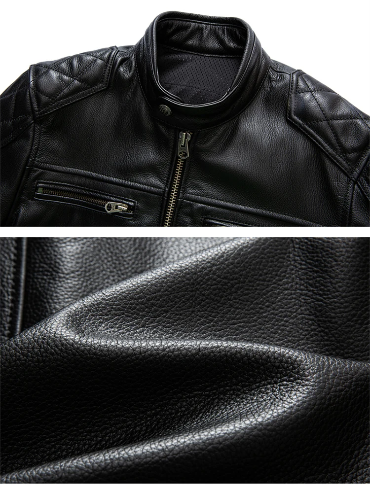 오토바이 재킷 봄과 가을 가죽 짧은 슬림핏 재킷 오프로드 사이클링 재킷 패션 스탠드업 칼라 가죽 재킷